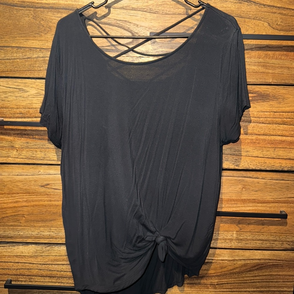 Black cross back top
